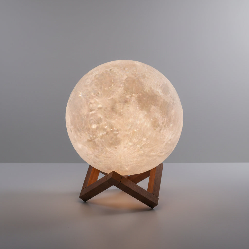 D5 Starry Moon Lamp 8Cm - LED Night Light with Stand, Perfect for Bedroom Decor and Gifts